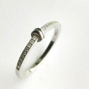 Sterling silver cz band ringStacking ring Size 8